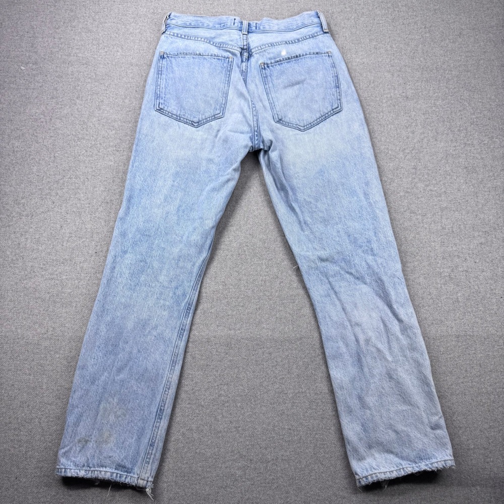 AGOLDE Riley High Rise Straight Leg Distressed Jeans Light Wash Button Fly Sz 26 - Picture 11 of 12